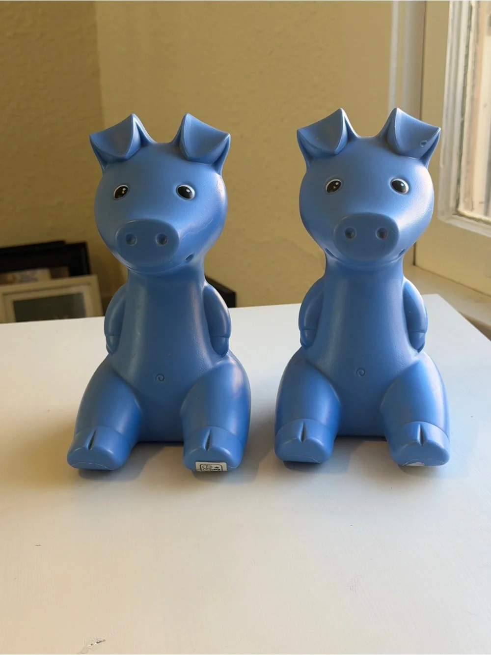 Vintage IKEA PS GULLGRIS Blue Piggy Bank Pair Monika Mulder 22665